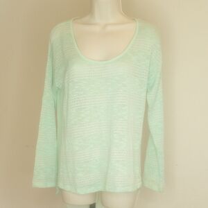 No Boundaries Mint Green Blouse Stylish Top Crochet Sz M ( 7-9 )
